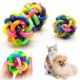 Pet Colorful Woven Bell Ball Pet Toy Ball Dog Sounding Toy Small Rubber Ball Color Woven Ball Dog Puppy Cat Pet Bell Sound Ball Color Rubber Plastic Fun And Interesting Pet Toy Supplies