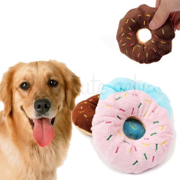 PET Dog Cat Puppy Toys Cream Donut Pillow Chew Squeak Plush Sound Toy Soft Dog Donuts Plush Pet Dog Soft Dog Donuts Plush Pet Dog Toys For Dogs Chew Toy Cute Puppy Squeaker Sound Toys Funny Puppy Small Medium Dog Interactive Toy