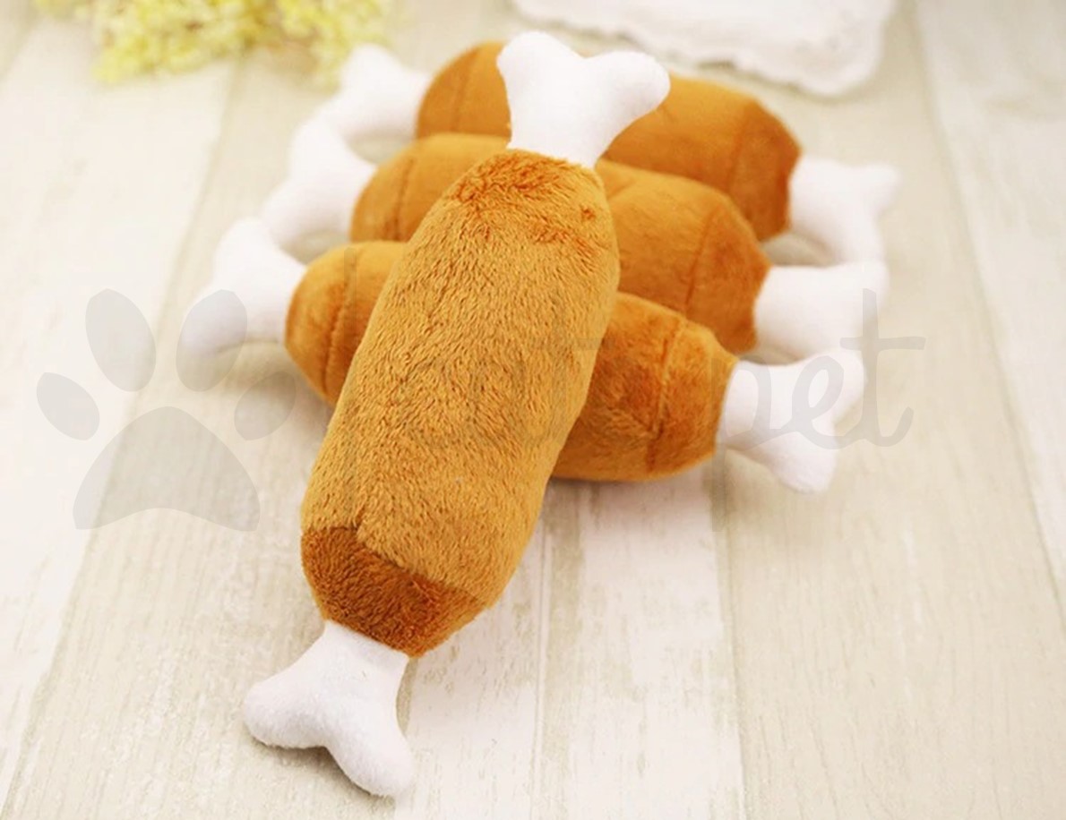 Chicken Leg Bone Plush Toy Soft Plush Chew Squeaky Play Toy Sounding Toy For Pet Dog Cat Puppy