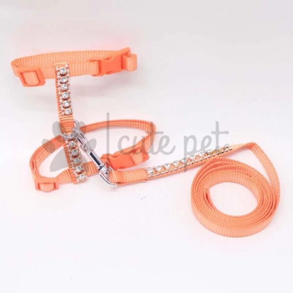 Adjustable Cat Harness Nylon Strap Collar with Leash , Pet small Cat Kitten Belt Lead Leash Collar Harness Safety Strap Rope